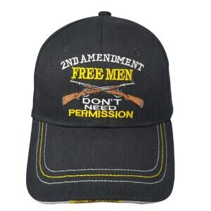 2nd Amendment Free Men Don't Need Permission Baseball Cap Black OS Adjustable